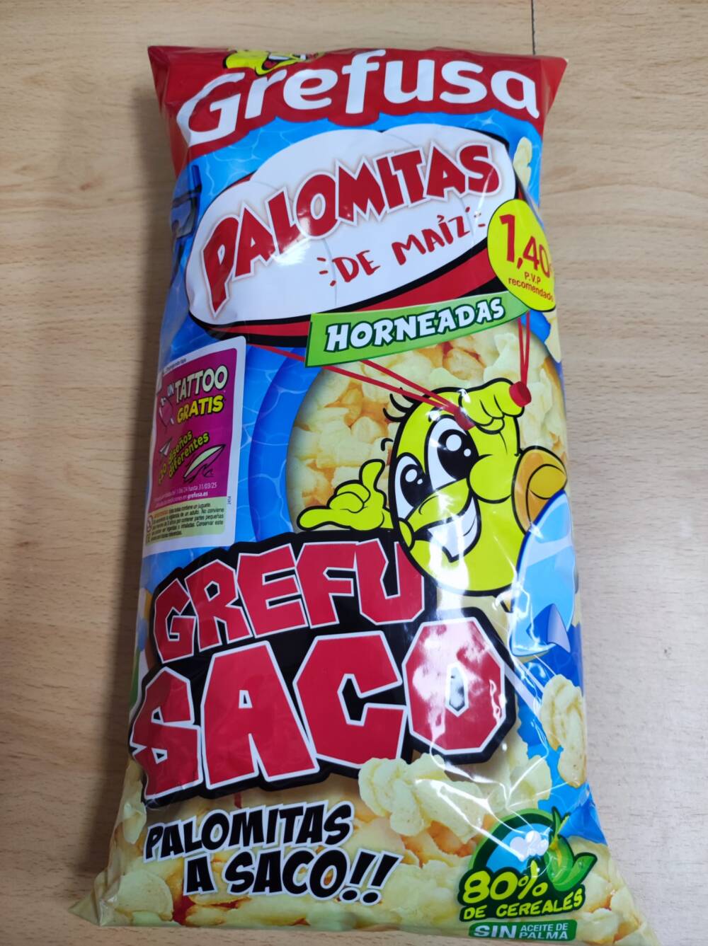 Grefu saco palomitas de maiz